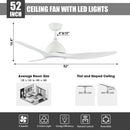Parrot Uncle 52-Inch Vaczon 3 Blades Ceiling Fan with LED Light and Remote Control