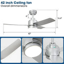 Parrot Uncle Vaczon 42-Inch 3-Blades Modern Ceiling Fan with Remote Control and LED Light