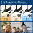 Parrot Uncle Vaczon 52-Inch 5 Blades DC Motor Modern Downrod Ceiling Fan with LED Light and Remote Control (VZA01A117BK)