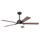 Parrot Uncle Vaczon 52-Inch 5 Blades DC Motor Modern Downrod Ceiling Fan with LED Light and Remote Control (VZA01A117BK)