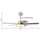 Parrot Uncle Vaczon 52-Inch Double-sided Blades Modern Ceiling Fan with Remote Control and LED Light