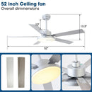 Parrot Uncle Vaczon 52-Inch Double-sided Blades Modern Ceiling Fan with Remote Control and LED Light
