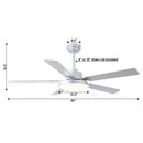 Parrot Uncle Vaczon 52-Inch Double-sided Blades Modern Ceiling Fan with Remote Control and LED Light