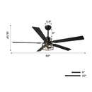 Parrot Uncle Vaczon 52-Inch DC Motor Industrial Downrod Ceiling Fan with Light and Remote Control