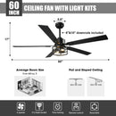 Parrot Uncle Vaczon 52-Inch DC Motor Industrial Downrod Ceiling Fan with Light and Remote Control