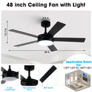 Parrot Uncle Vaczon 48-Inch 5 Blades Industrial DC Motor Ceiling Fan with LED Lighting and Remote Control