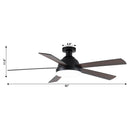 Parrot Uncle 52-Inch Vaczon Ceiling Fan with LED Light and Remote Control (VZA01B106A-BLE)