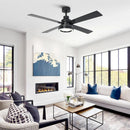 Parrot Uncle Vaczon 52-Inch 4 Blades DC Motor Modern Downrod Ceiling Fan with LED Light and Remote Control (VZA01B107A)