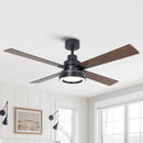 Parrot Uncle Vaczon 52-Inch 4 Blades DC Motor Modern Downrod Ceiling Fan with LED Light and Remote Control (VZA01B107A)
