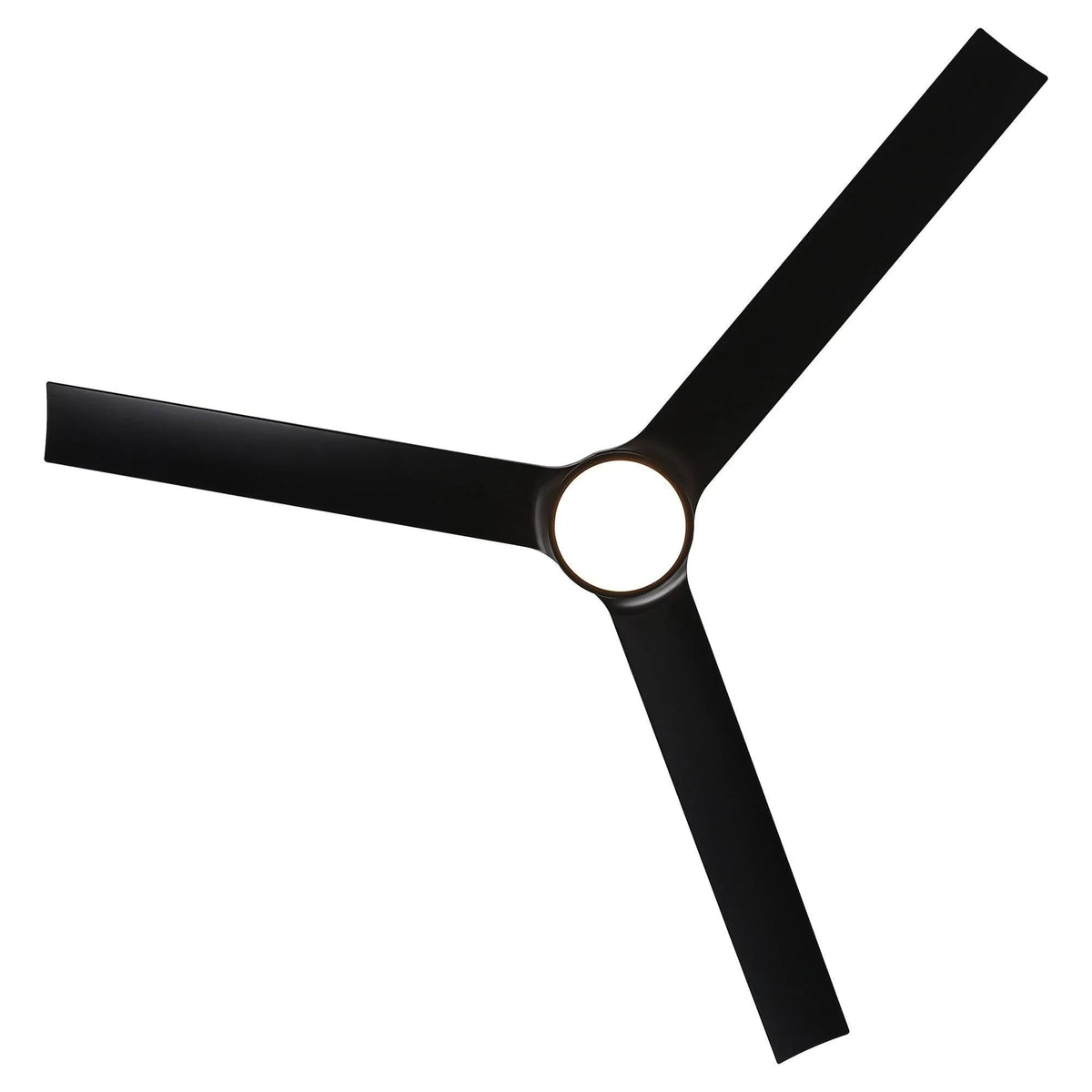 Black ceiling fan blade with round LED light