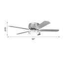 Parrot Uncle Vaczon 52-Inch Double-sided Blades Flush Mount LED Ceiling Fan with APP and Remote Control (VZA01N105A-BLE)