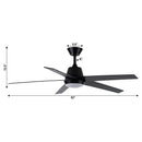 Parrot Uncle 52-Inch Vaczon 5 Blades Ceiling Fan with LED Light and Remote Control