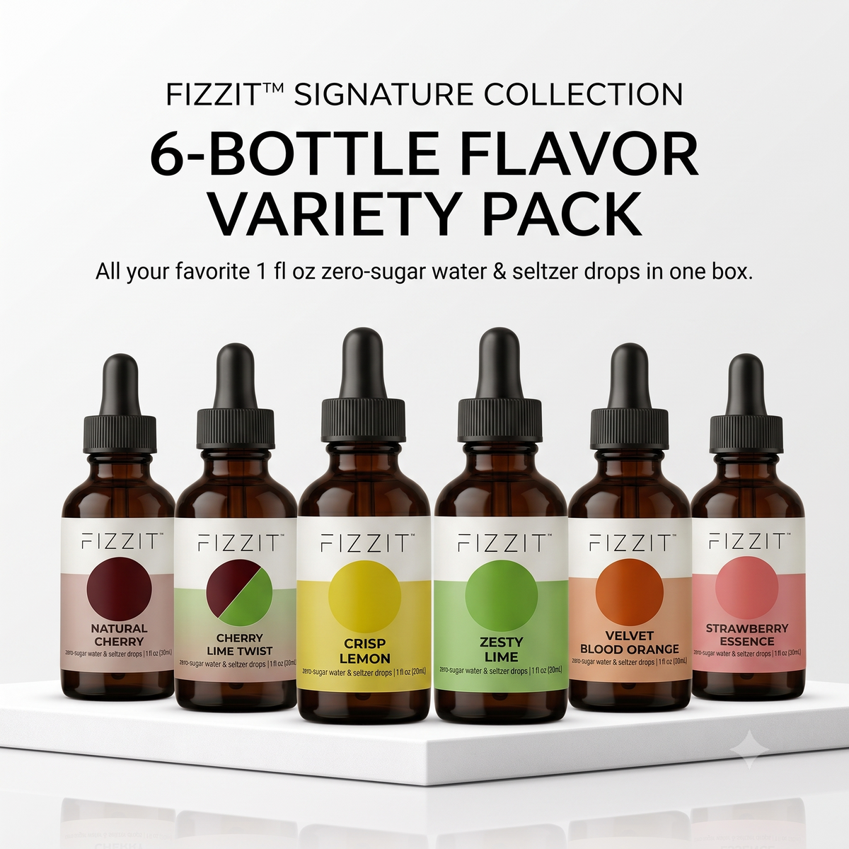 Fizzit APEX FIZZ Sparkling Water Maker Bundle with Stainless Steel Bottle, Two 60L CO2 Cylinders and 6 Flavor Drops