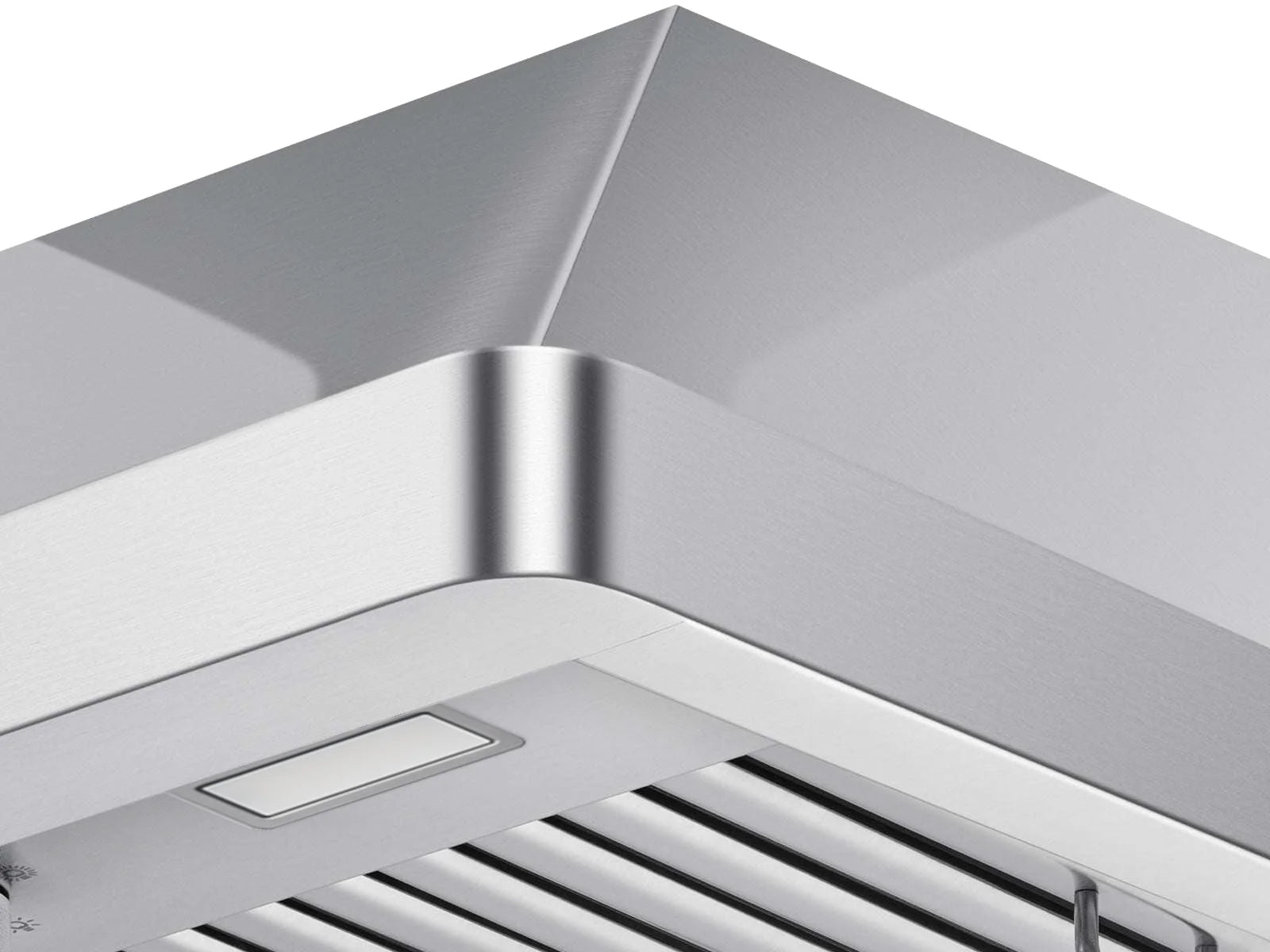 Stainless steel under-cabinet range hood chimney duct cover with smooth flue