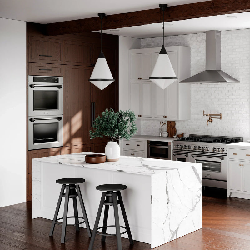 ZLINE 3-Piece Appliance Package - 30-Inch Rangetop, Convertible Wall Mount Range Hood, and Double Wall Oven in Stainless Steel (3KP-RTRH30-AWD)