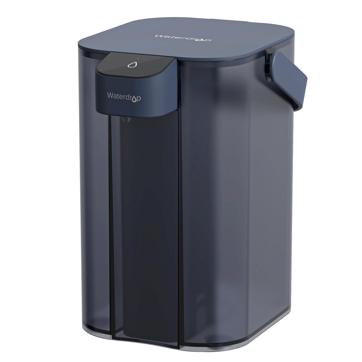 Electric water filter dispenser pitcher, dark gray with spout and top control