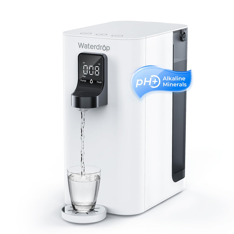 Waterdrop Countertop Alkaline Reverse Osmosis Water Filter System, 5-stage Filtration, White (WD-K19-SFK)