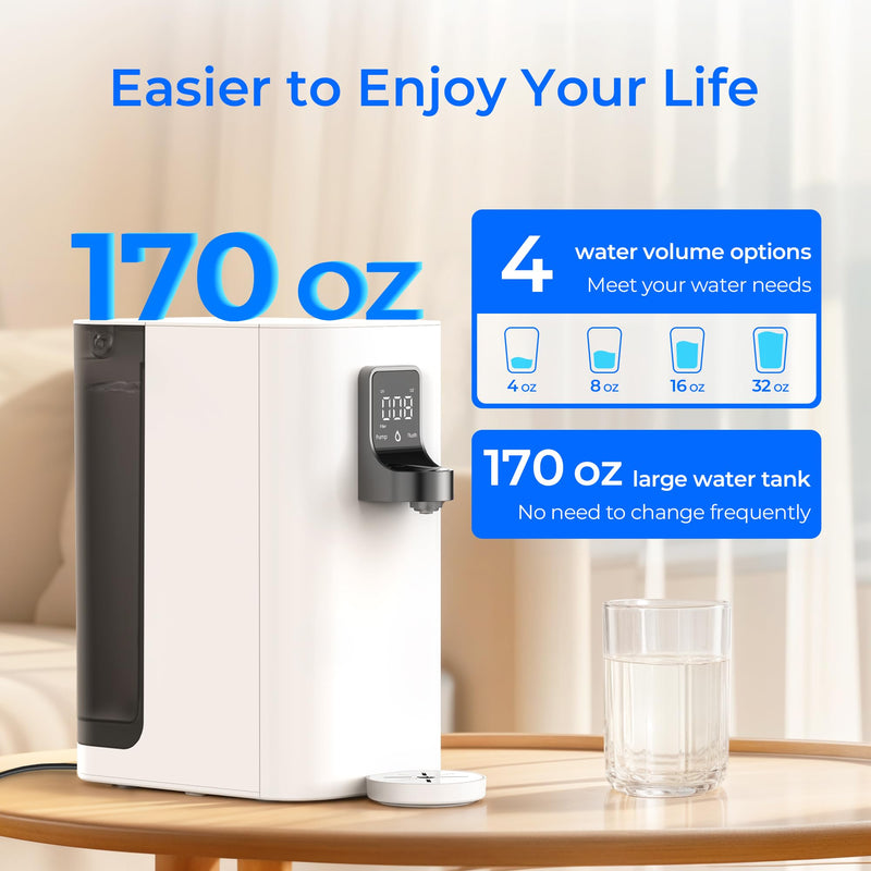 Waterdrop Countertop Alkaline Reverse Osmosis Water Filter System, 5-stage Filtration, White (WD-K19-SFK)