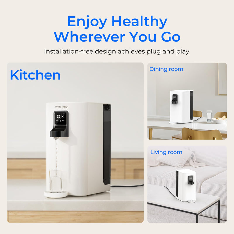 Waterdrop Countertop Alkaline Reverse Osmosis Water Filter System, 5-stage Filtration, White (WD-K19-SFK)
