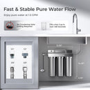 Waterdrop Ultra-Filtration Under Sink Water Filter System, Stainless Steel Water Filter for Sink, 5X Service Life Under Sink Water Filtration System, Removes 99% of Contaminants (WD-TST-UF)