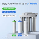 Waterdrop Ultra-Filtration Under Sink Water Filter System, Stainless Steel Water Filter for Sink, 5X Service Life Under Sink Water Filtration System, Removes 99% of Contaminants (WD-TST-UF)
