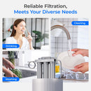 Waterdrop Ultra-Filtration Under Sink Water Filter System, Stainless Steel Water Filter for Sink, 5X Service Life Under Sink Water Filtration System, Removes 99% of Contaminants (WD-TST-UF)