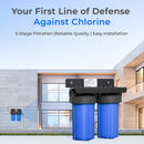 Waterdrop 5 Micron 2-Stage Whole House Water Filtration System, Reduce Lead, Chlorine, Odor, Taste (WD-WHF21-PG-N)