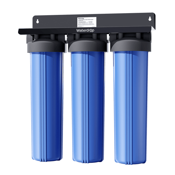 Waterdrop 3-Stage Whole House Water Filter System | Reduce Iron & Manganese (WD-WHF3T-FG)