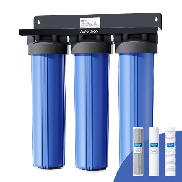 Waterdrop 3-Stage Whole House Water Filter System | Reduce Iron & Manganese (WD-WHF3T-FG)