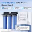 Waterdrop 3-Stage Whole House Water Filter System,Reduce Iron & Manganese,with Carbon & Sediment Filters,7-Stage Filtration,Reduce Lead,Chlorine,Odor,5 Micron WHF3T-FG,1" Inlet/Outlet (WD-WHF3T-FG)