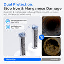 Waterdrop 3-Stage Whole House Water Filter System,Reduce Iron & Manganese,with Carbon & Sediment Filters,7-Stage Filtration,Reduce Lead,Chlorine,Odor,5 Micron WHF3T-FG,1" Inlet/Outlet (WD-WHF3T-FG)