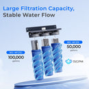 Waterdrop 3-Stage Whole House Water Filter System,Reduce Iron & Manganese,with Carbon & Sediment Filters,7-Stage Filtration,Reduce Lead,Chlorine,Odor,5 Micron WHF3T-FG,1" Inlet/Outlet (WD-WHF3T-FG)