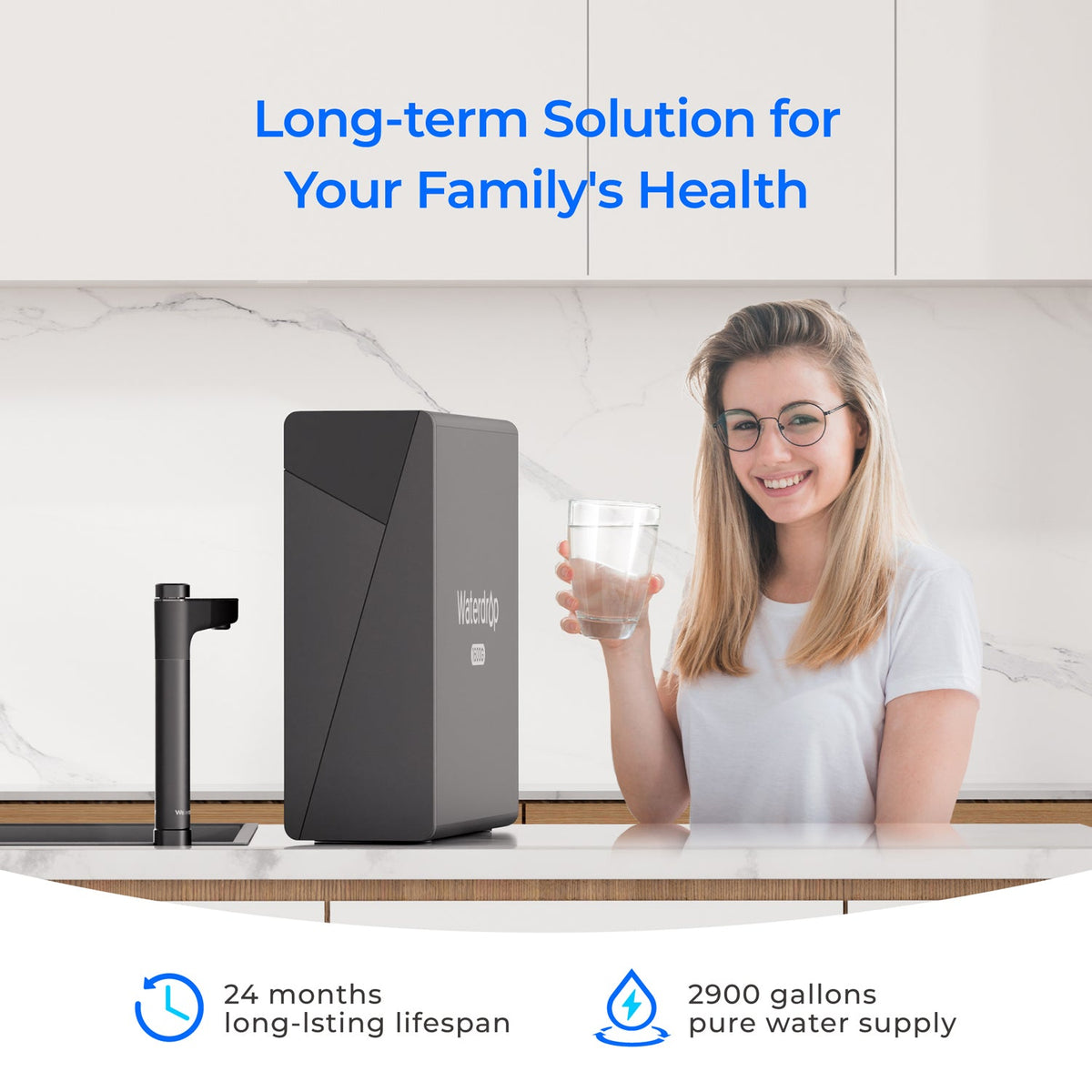 Grey water filter replacement cartridge with small white filter container