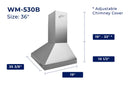 Hauslane Convertible Wall Mount Range Hood (WM-530-BASE)