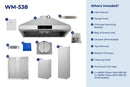Hauslane Wall Mount Touch Control Range Hood with Stainless Steel Filters in Stainless Steel (WM-538SS)