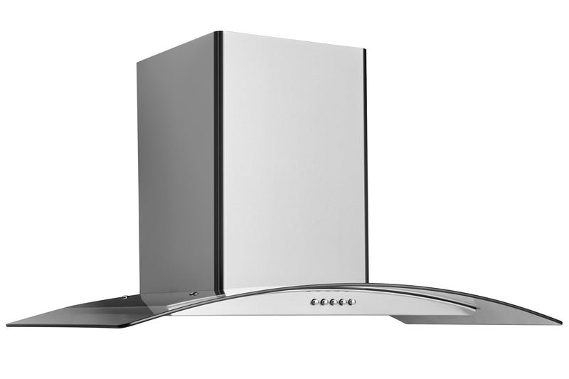 Hauslane Wall Mount Range Hood with Tempered Glass and Stainless Steel (WM-600SS)
