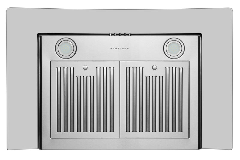 Hauslane Wall Mount Range Hood with Tempered Glass and Stainless Steel (WM-600SS)