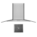 Hauslane Wall Mount Range Hood with Tempered Glass and Stainless Steel (WM-600SS)