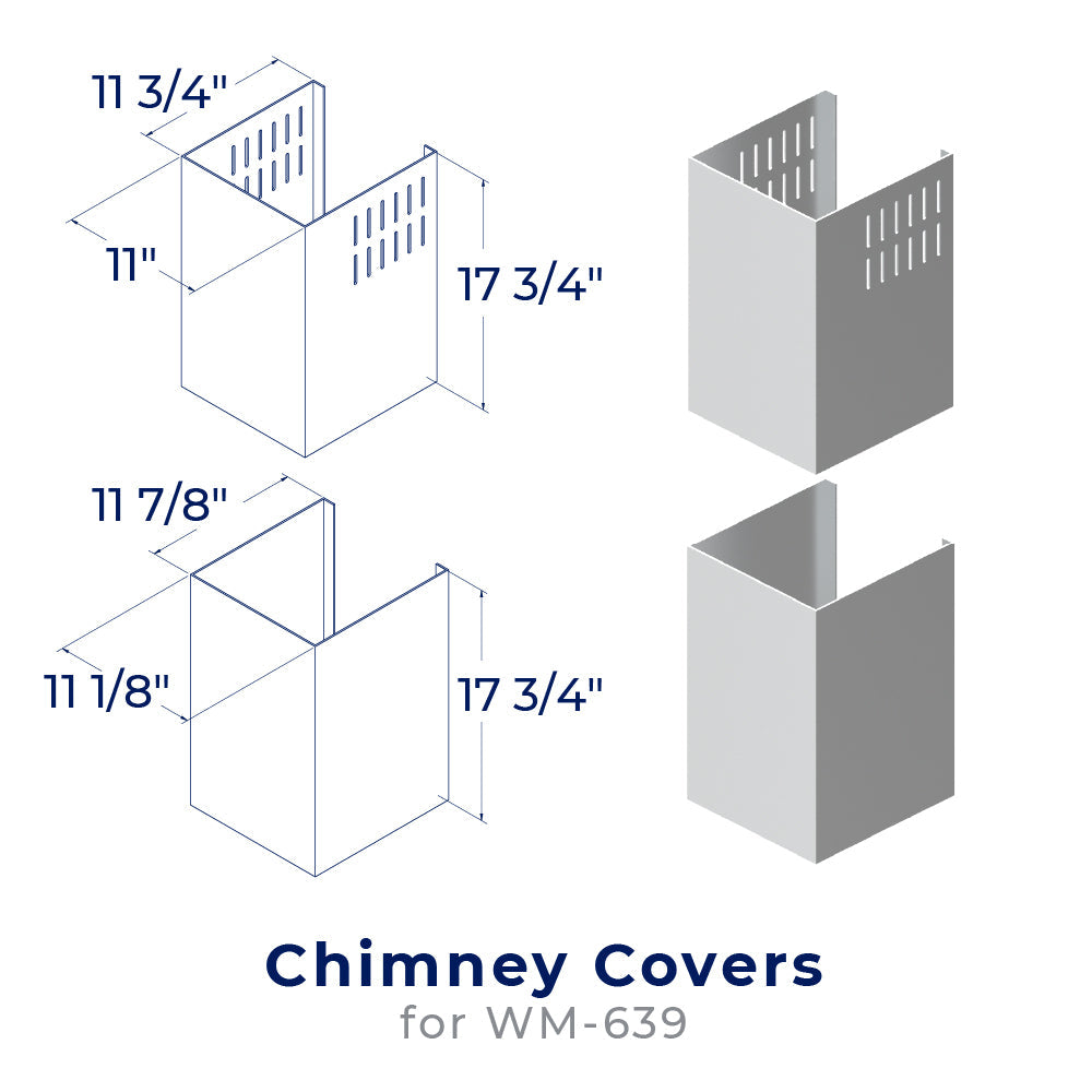 Gray chimney cover kit with two rectangular vented panels and slotted sides