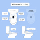 TUSHY Cloud Electronic Bidet Heated Toilet Seat with Warm Water, Air Dryer, Soft Close Lid, and Night Light