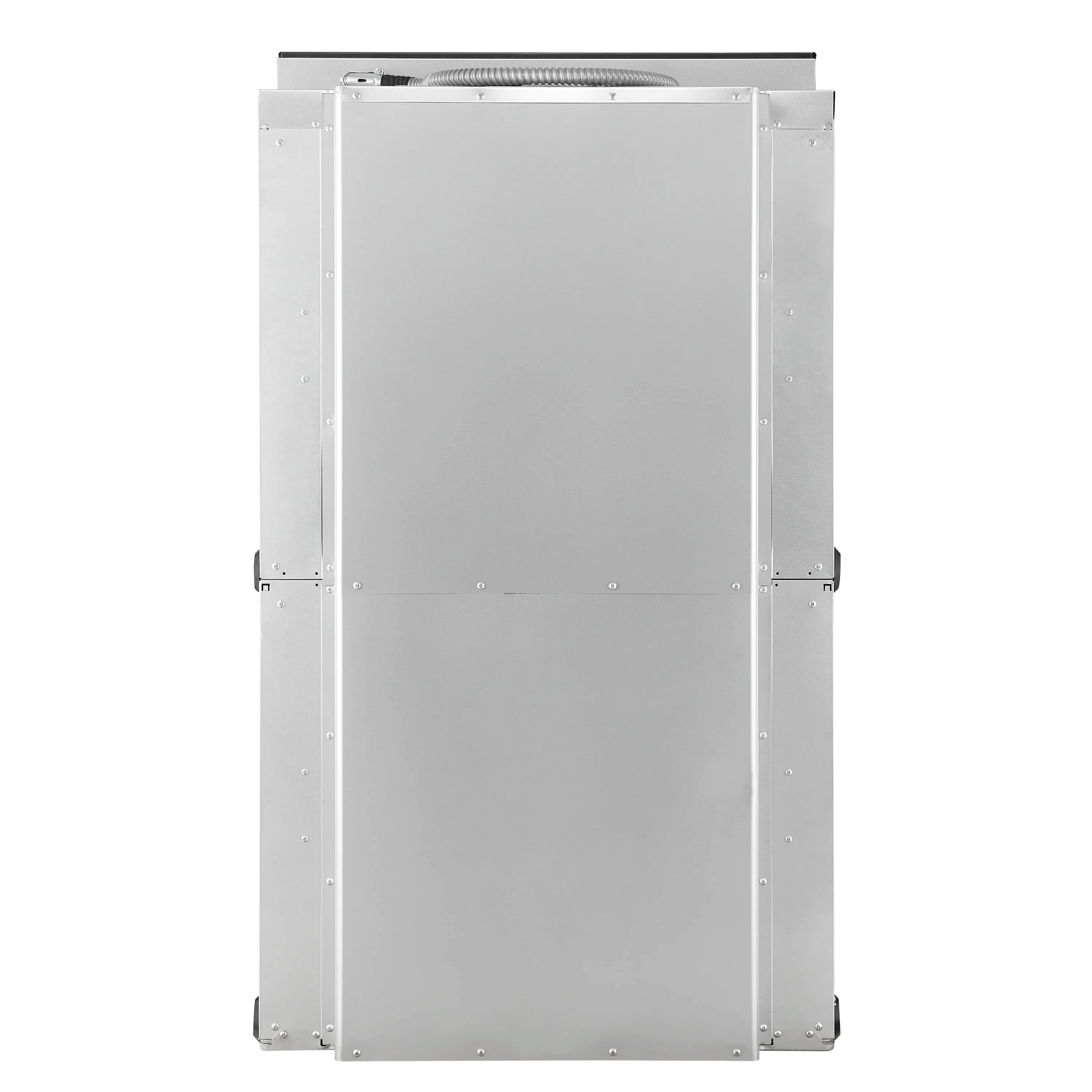 White back access panel for double wall oven, exposed internal housing