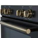 Forno Vomero 30-Inch Double Wall Oven with 10 cu.ft Total Capacity in Black with Antique Brass Handle (FBOEL1324-30BLK)