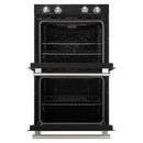 Forno 2-Piece Appliance Package - 30-Inch Vomero Double Wall Oven & 30-Inch Microwave Oven in Black with Stainless Steel Handle