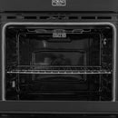 Forno Vomero 30-Inch Double Wall Oven with 10 cu.ft Total Capacity in Black with Antique Brass Handle (FBOEL1324-30BLK)