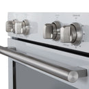 Forno Vomero 30-Inch Double Wall Oven with 10 cu.ft Total Capacity in White with Stainless Steel Handle (FBOEL1324-30WHT)