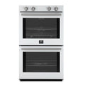 Forno Vomero 30-Inch Double Wall Oven with 10 cu.ft Total Capacity in White with Stainless Steel Trim (FBOEL1324-30WHT)