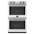 Forno Vomero 30-Inch Double Wall Oven with 10 cu.ft Total Capacity in White with Stainless Steel Trim (FBOEL1324-30WHT)