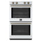 Forno Vomero 30-Inch Double Wall Oven with 10 cu.ft Total Capacity in White with Antique Brass Handle (FBOEL1324-30WHT)