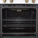 Forno 2-Piece Appliance Package - 30-Inch Vomero Double Wall Oven & 30-Inch Microwave Oven in White with Antique Brass Handle