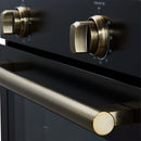 Forno 2-Piece Appliance Package - 30-Inch Vomero Wall Oven & 30-Inch Microwave Oven in Black with Antique Brass Handle